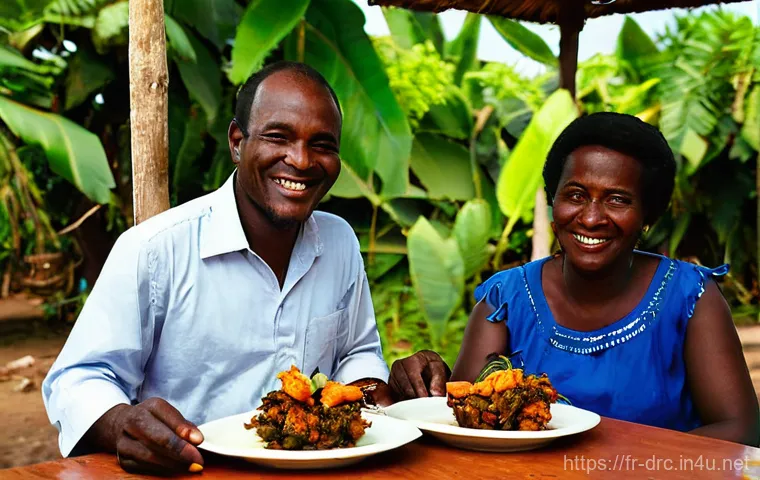 콩고 여행 시 추천 가이드 및 투어 - **Prompt:** A vibrant and bustling open-air market scene in Brazzaville, capturing the lively spirit...