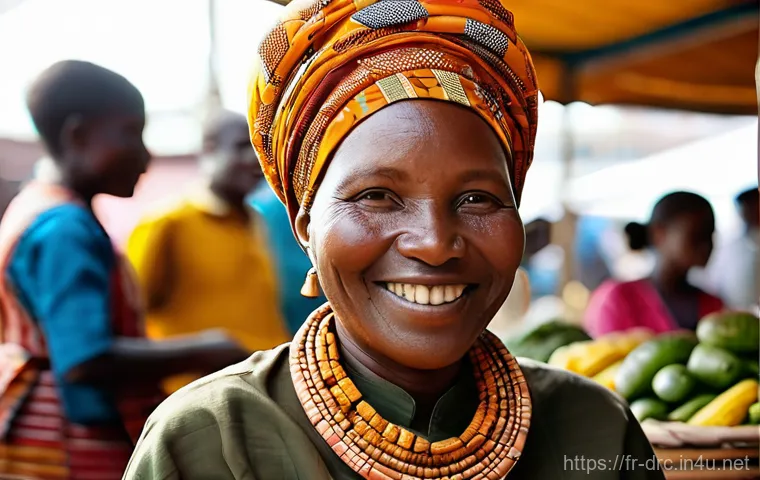 콩고의 전통시장 탐방 - **Vibrant Congolese Grand Market Scene:**
    A wide-angle, highly detailed photograph of a bustling...