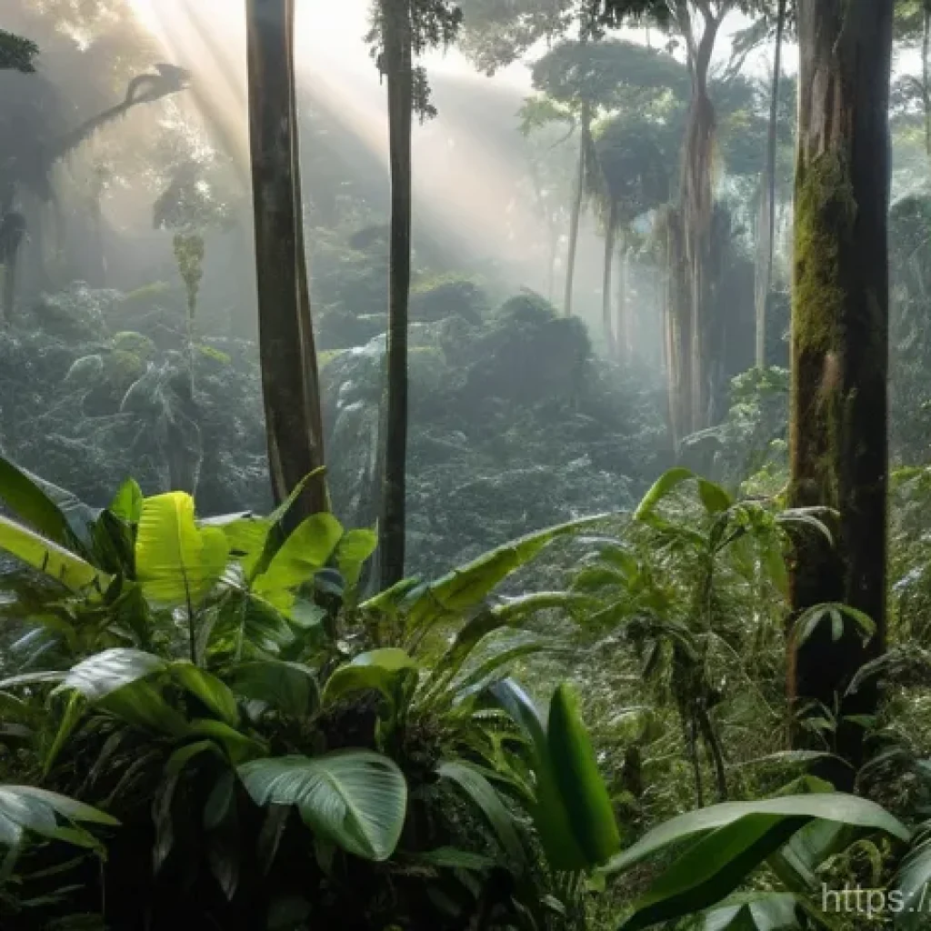 콩고의 삼림 벌채와 복원 노력 - **A Vibrant Heart of Biodiversity in the Congo Basin:** A breathtaking, wide-angle shot of the lush,...