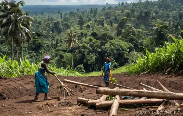 콩고의 삼림 벌채와 복원 노력 - **A Vibrant Heart of Biodiversity in the Congo Basin:** A breathtaking, wide-angle shot of the lush,...