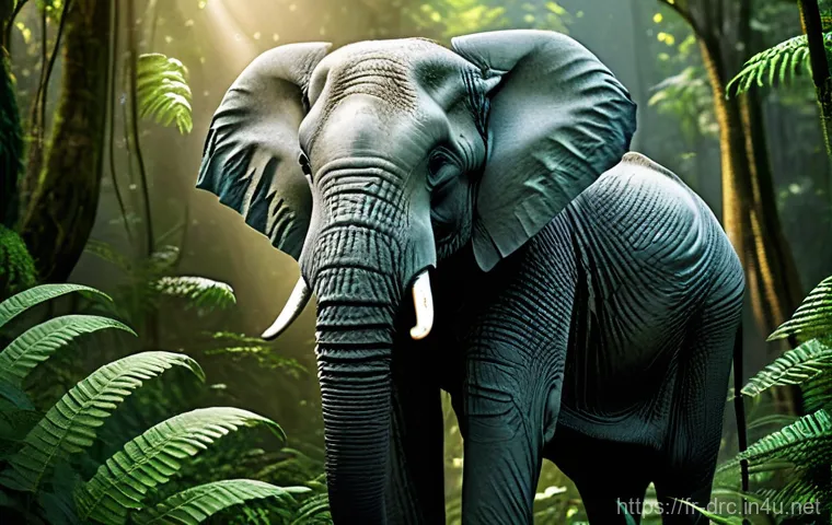 콩고 내 멸종 위기 동물 보호 현황 - **Prompt 1: Majestic Forest Elephant in Congo Basin**
    A detailed, realistic portrayal of an adul...