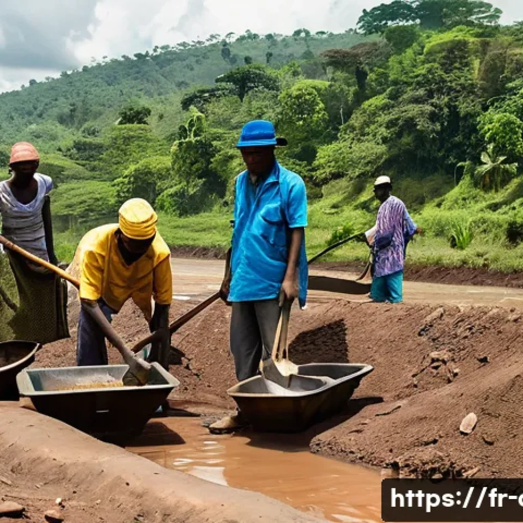 콩고 민주 공화국과 주변국 관계 - **Prompt 1: Artisanal Mining Community in Lush Congolese Landscape**
    "A photorealistic, wide-ang...