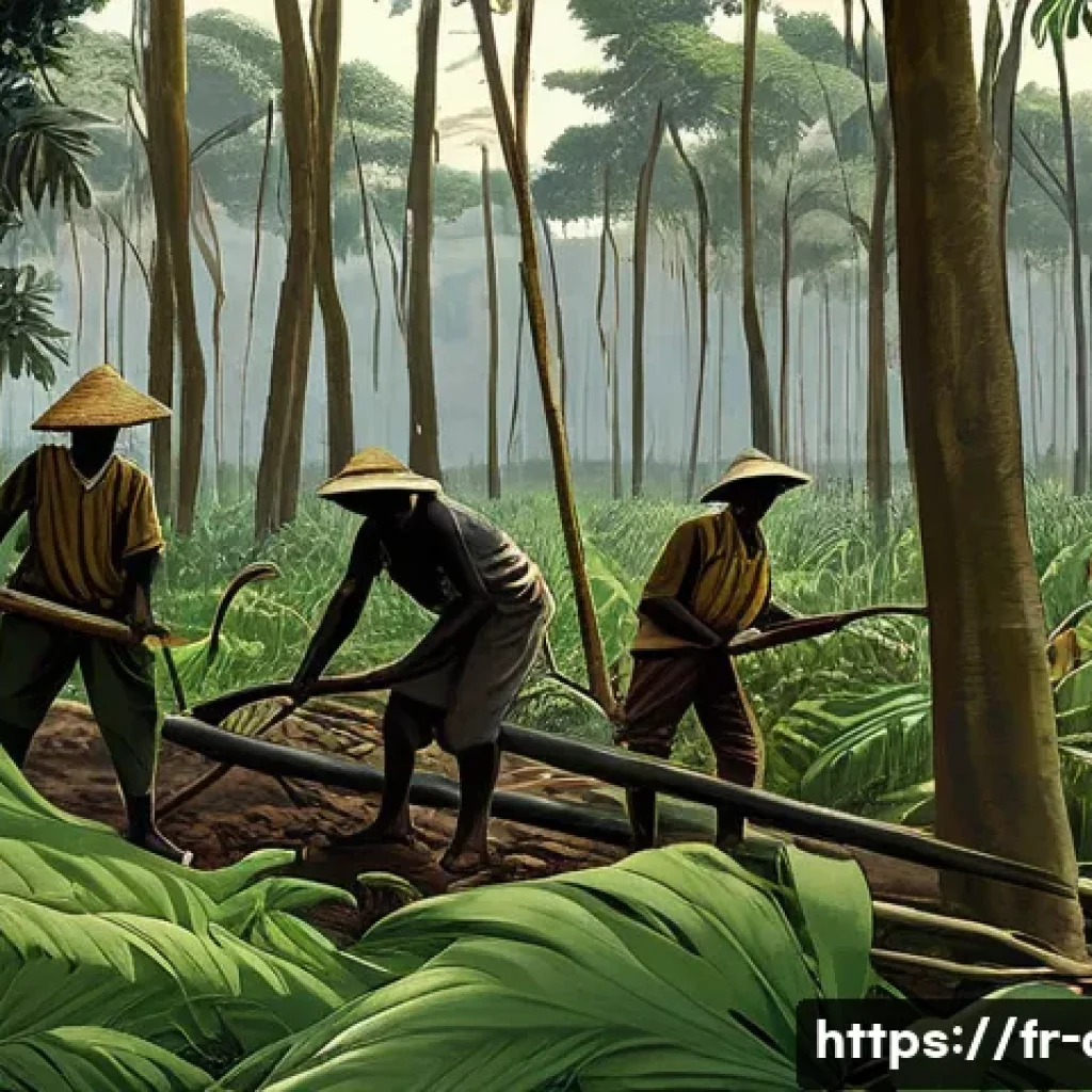 콩고 독립 운동 배경 - **Prompt:** A historical illustration depicting the deep rubber and ivory exploitation in the Belgia...
