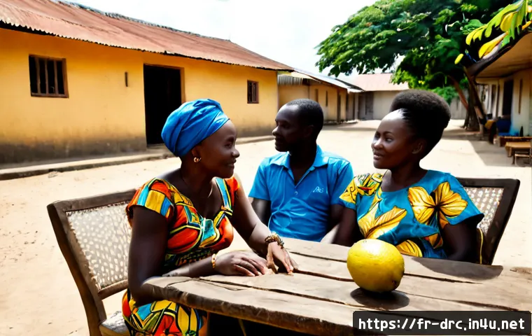 콩고 민주 공화국 언어와 문화 - Photorealistic documentary-style scene in Kinshasa, Democratic Republic of Congo: a multigenerationa...